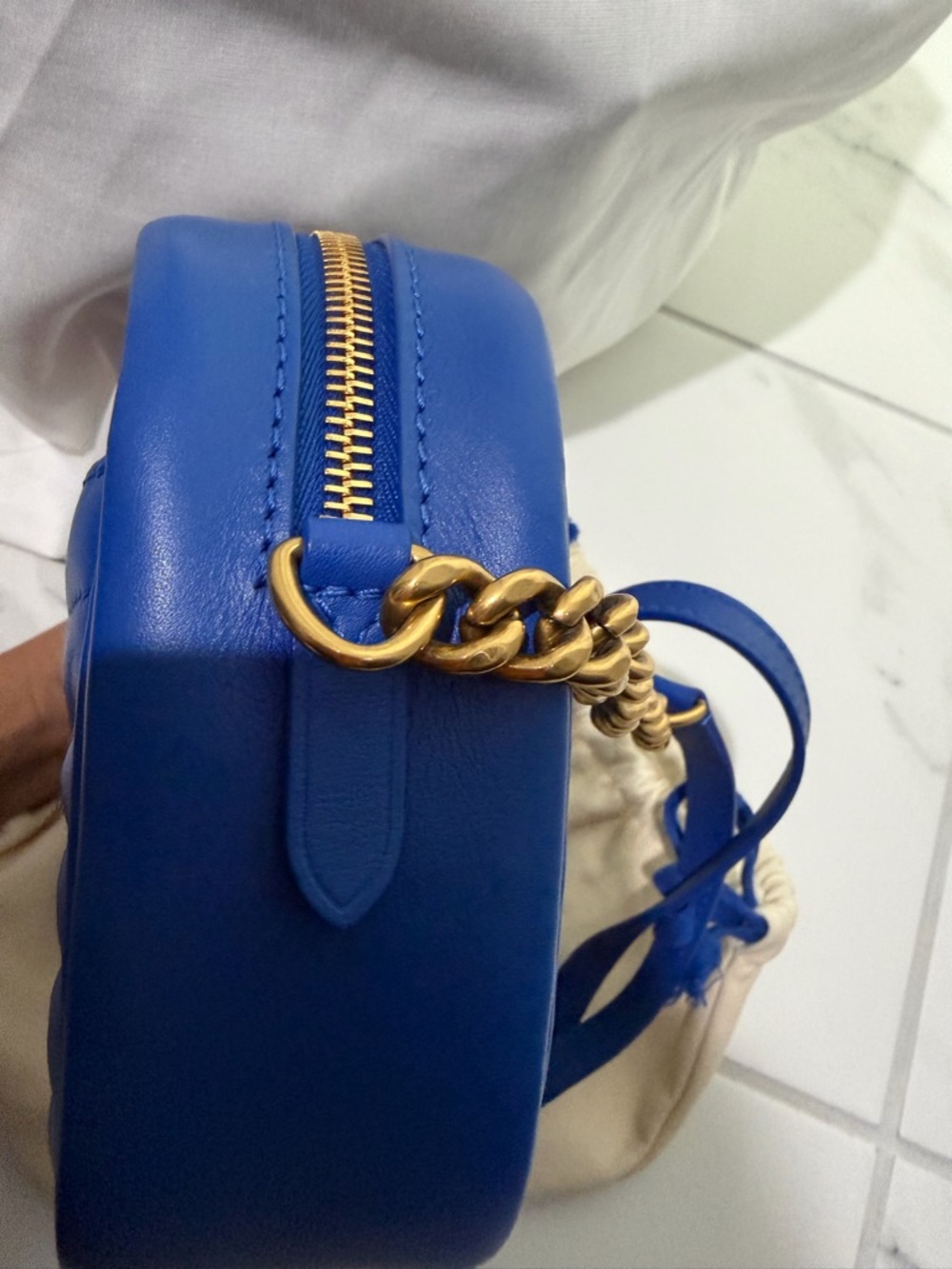 Louis Vuitton Cobalt Quilted Camera Crossbody Bag with Gold Hardware - Picture 5 of 7